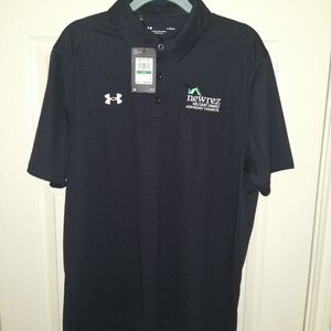 NWT Under Armour Loose Black Short Sleeve Polo Shirt Men's sz Large